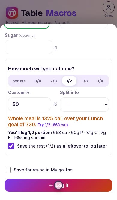 Portion picker